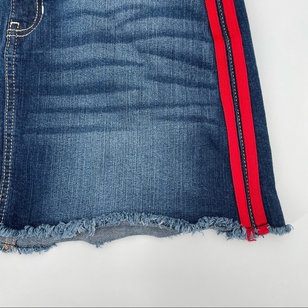 NOBO Denim Mini Skirt with Red Striped Seams - Picture 6 of 13